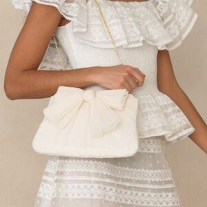 Loeffler Randall Rayne Pearl Bow Clutch in pearl